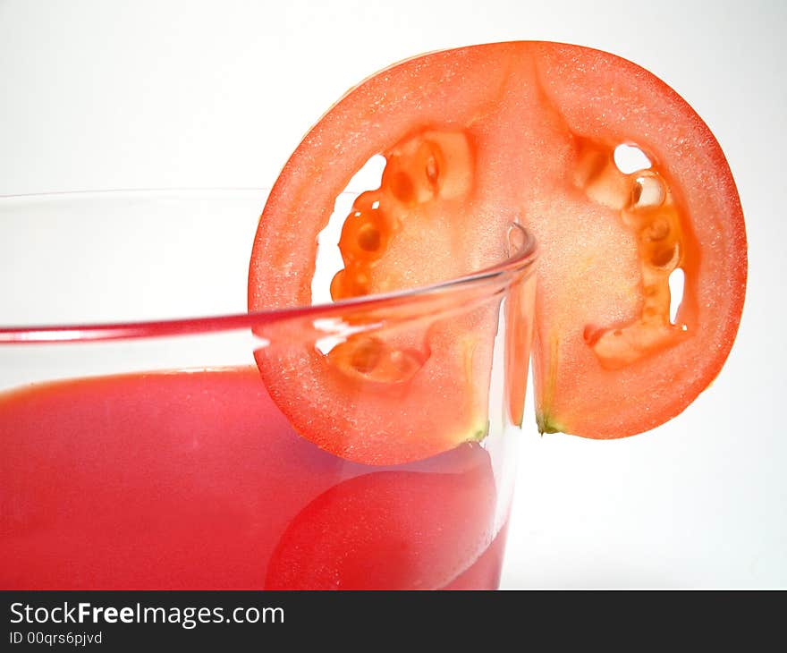 Still life with tomatos juice and tomatos