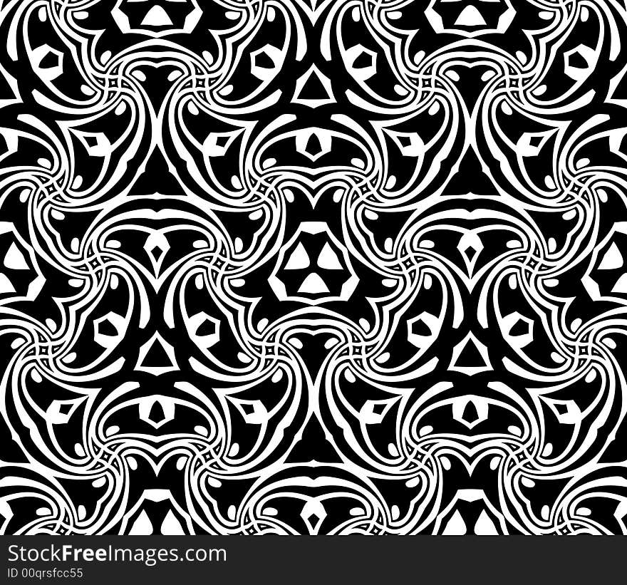 Abstract seamless black-and-white pattern - graphic illustration. Abstract seamless black-and-white pattern - graphic illustration