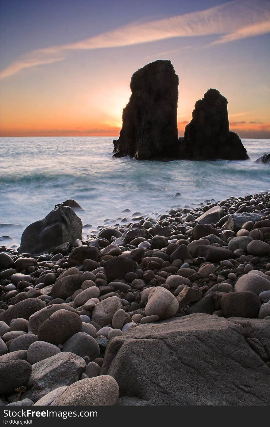 A sunset on a portuguese beach