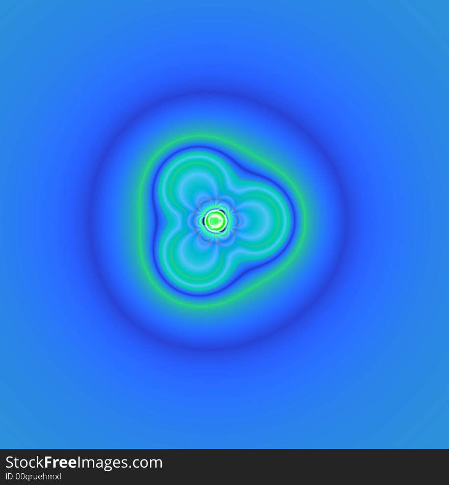 A blue background / design in different blue tones with a 3d part and a hypnotic green shape in the center. A blue background / design in different blue tones with a 3d part and a hypnotic green shape in the center.