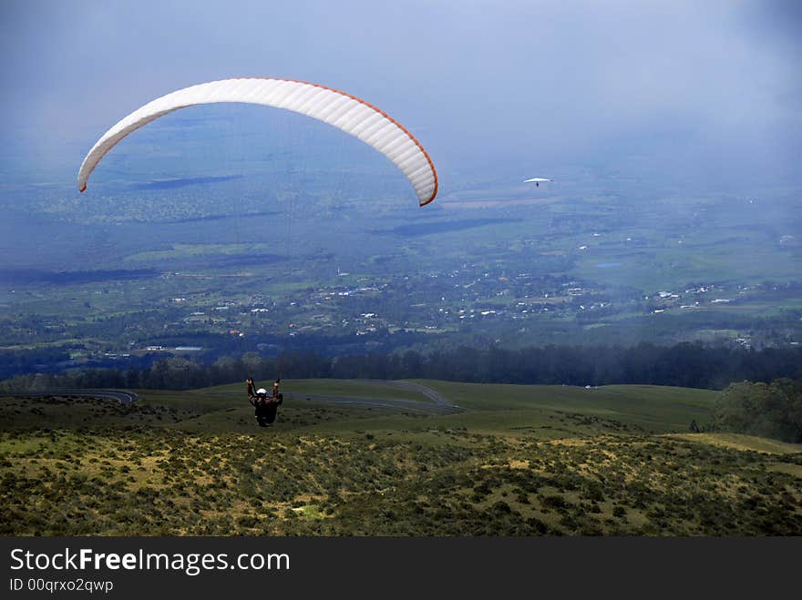 A man jumped with parachute