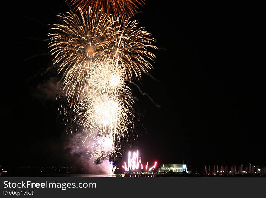 Australia day fireworks over corio bay Geelong