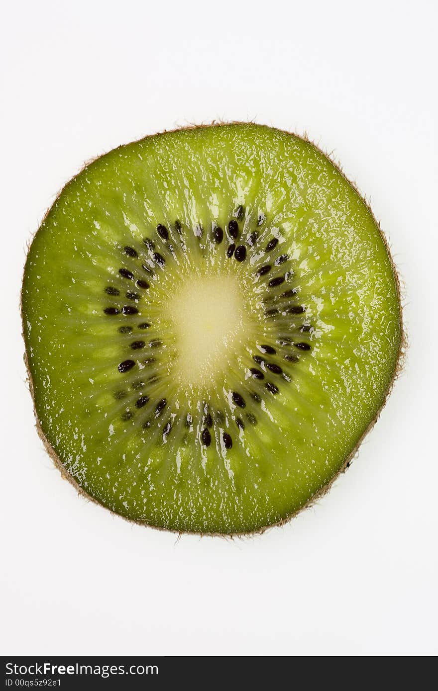 Kiwi with saturated colours in a white baground