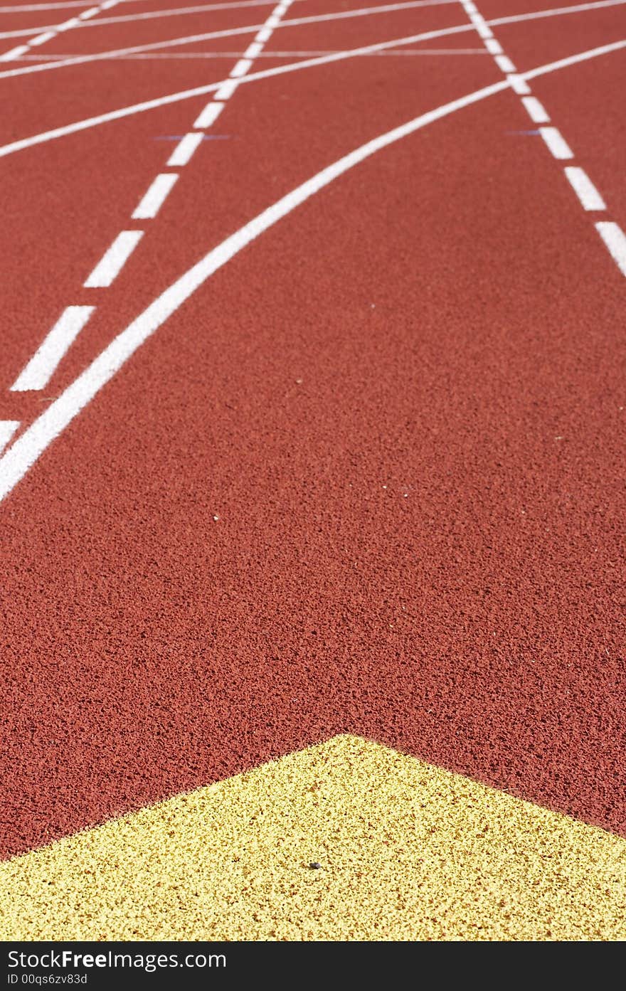 A picture of a track and field venue. A picture of a track and field venue