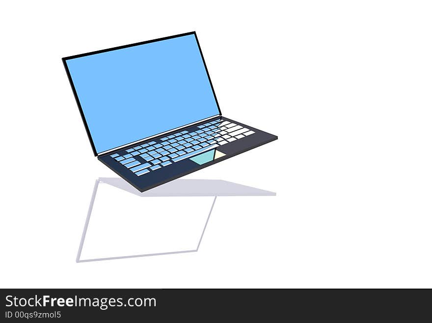 Notebook or Laptop Computer on white surface. Notebook or Laptop Computer on white surface