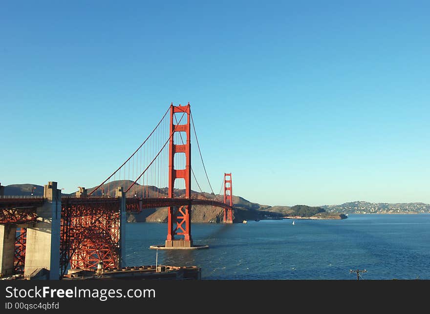 Shot of Golden Gate Bridge, during mid day in San Francisco, USA. Shot of Golden Gate Bridge, during mid day in San Francisco, USA