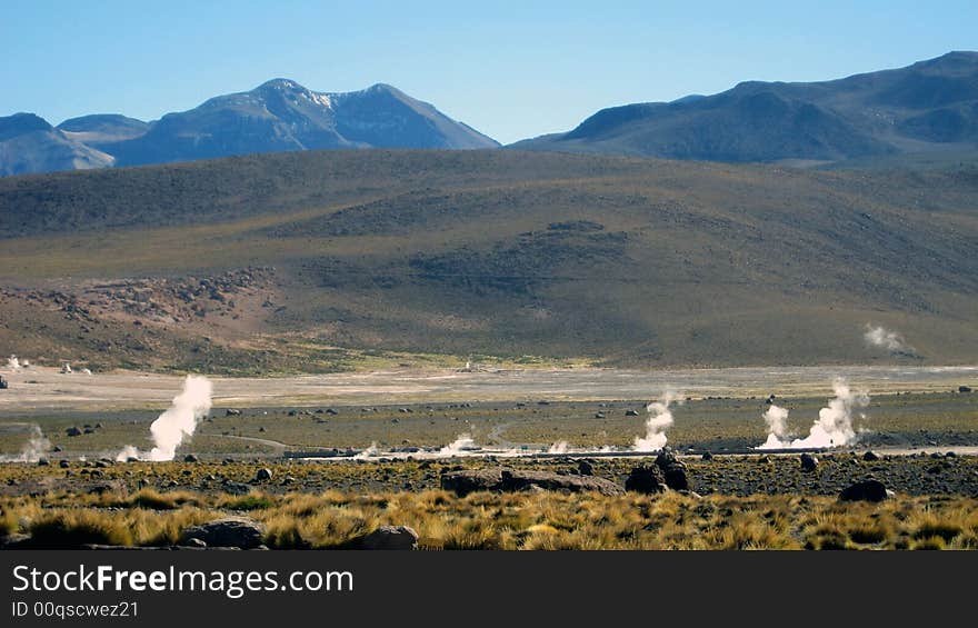 Geysers in the Atacama Desert, Chile