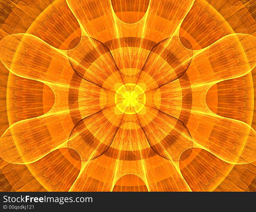 Brilliant and bright fractal sunburst.