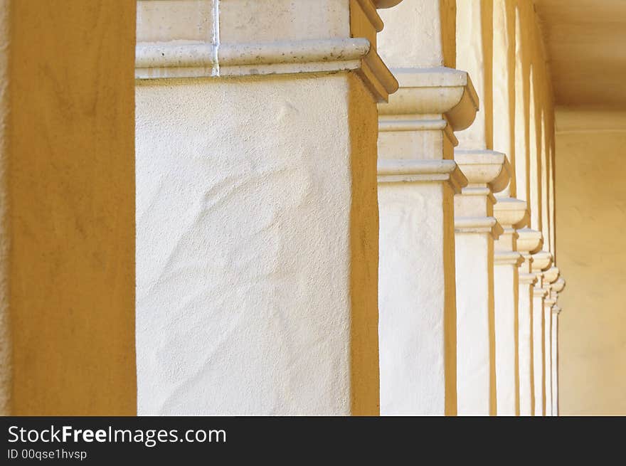 Columns of an old building