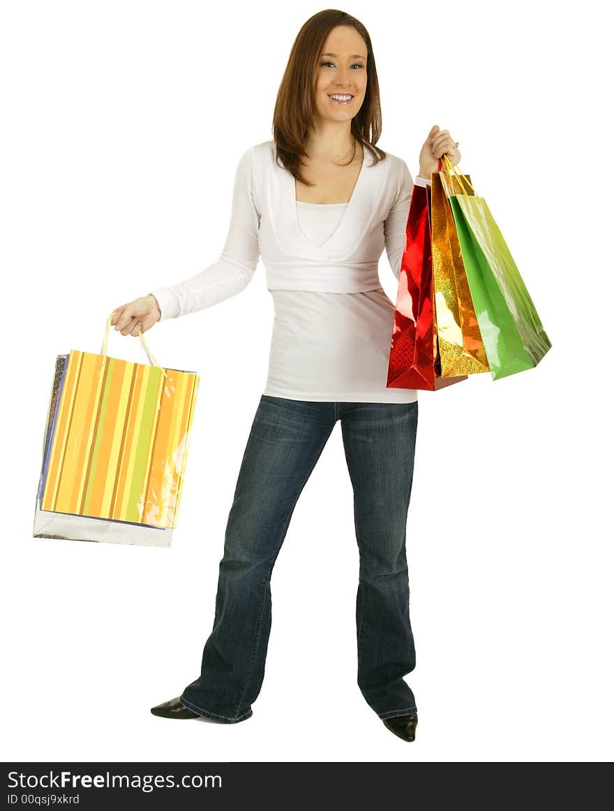 Girl like shopping. carrying lots of shopping bags. Girl like shopping. carrying lots of shopping bags