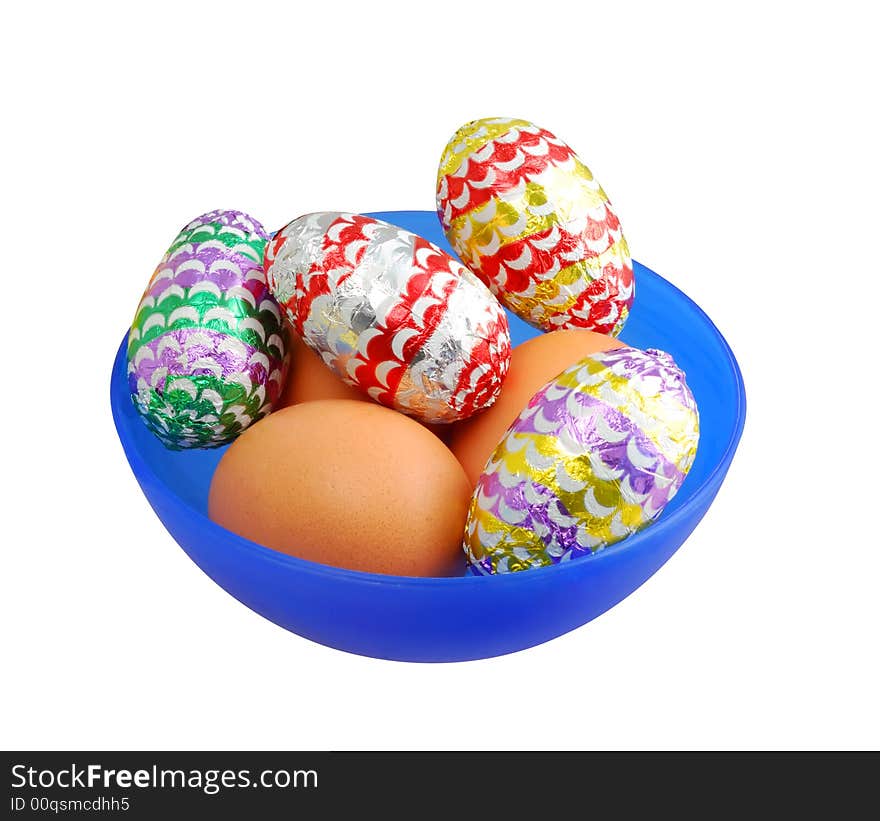 Easter eggs isolated on white background