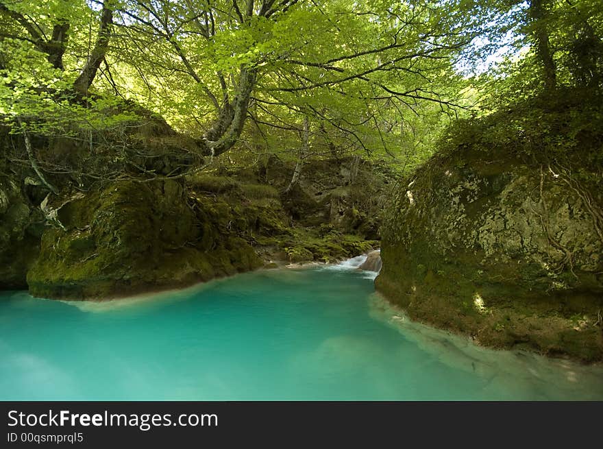 Turquoise blue river