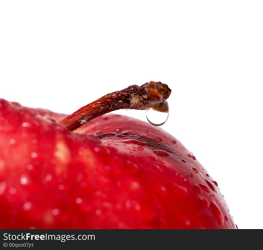 A fresh red apple whit some drops. A fresh red apple whit some drops