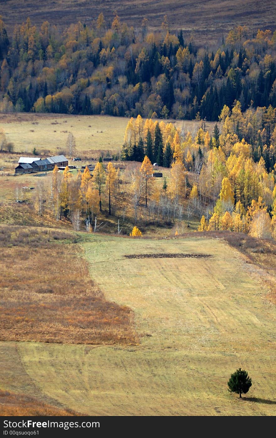 A small village in the valley. A small village in the valley.