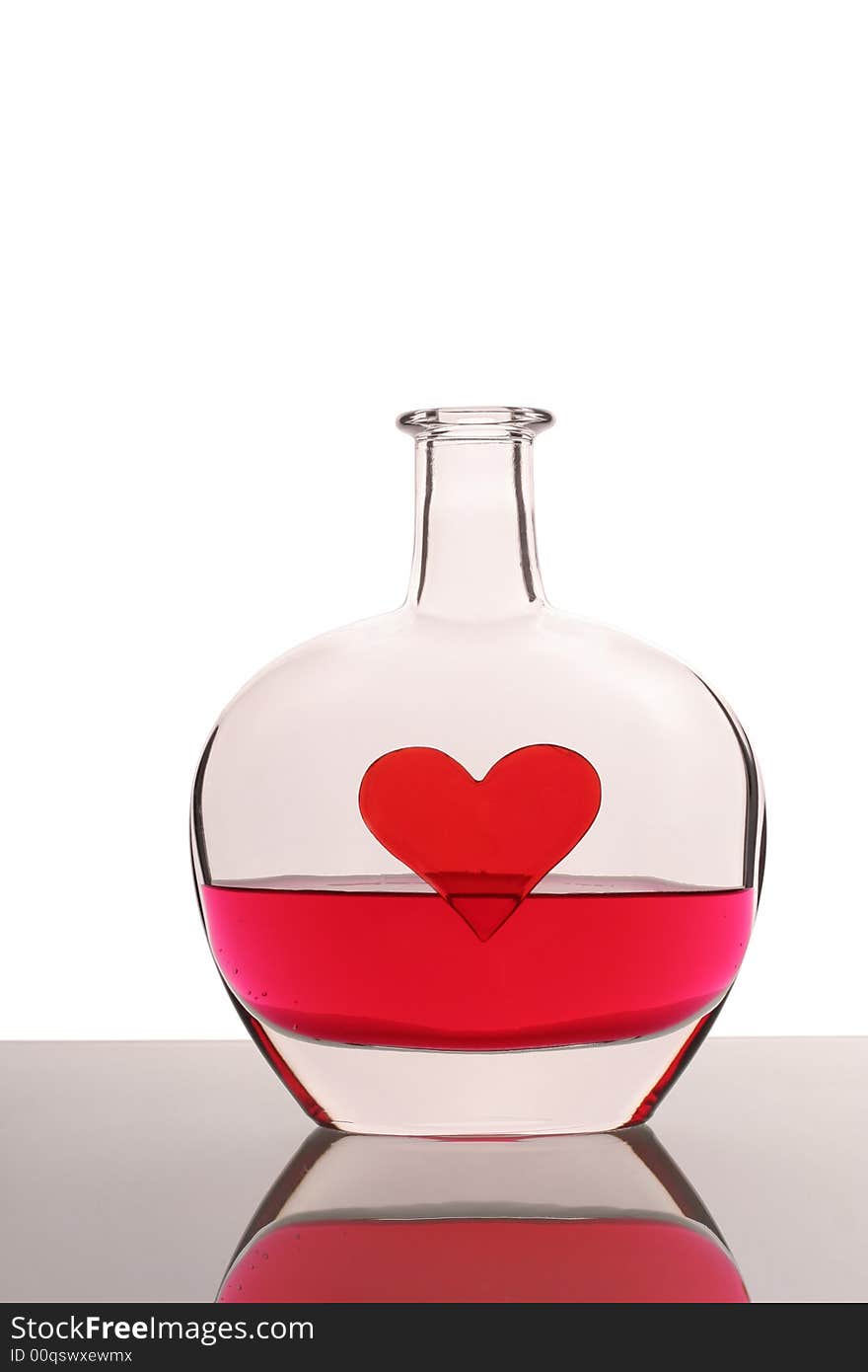 Bottle with heart and blood