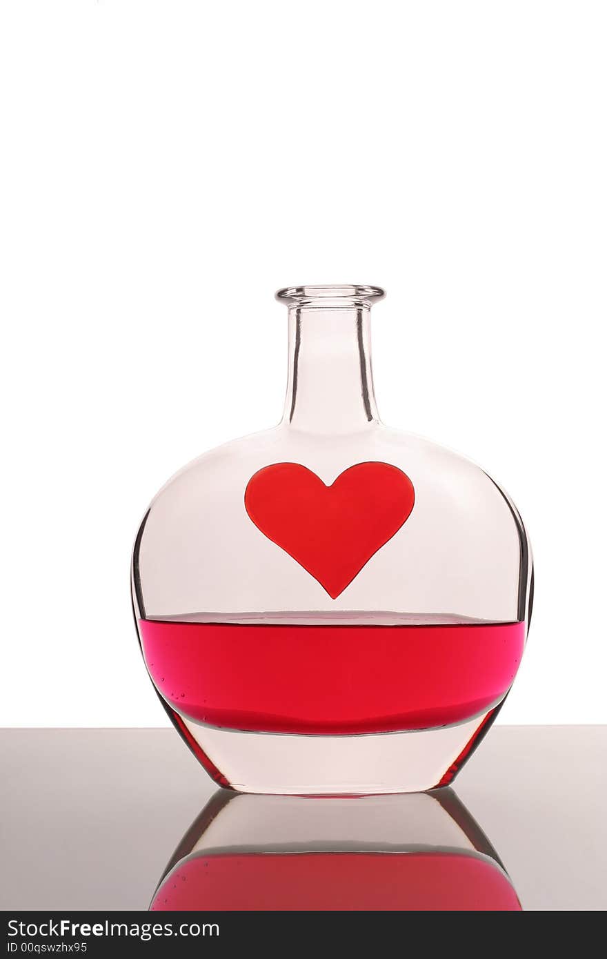 Bottle with heart and blood