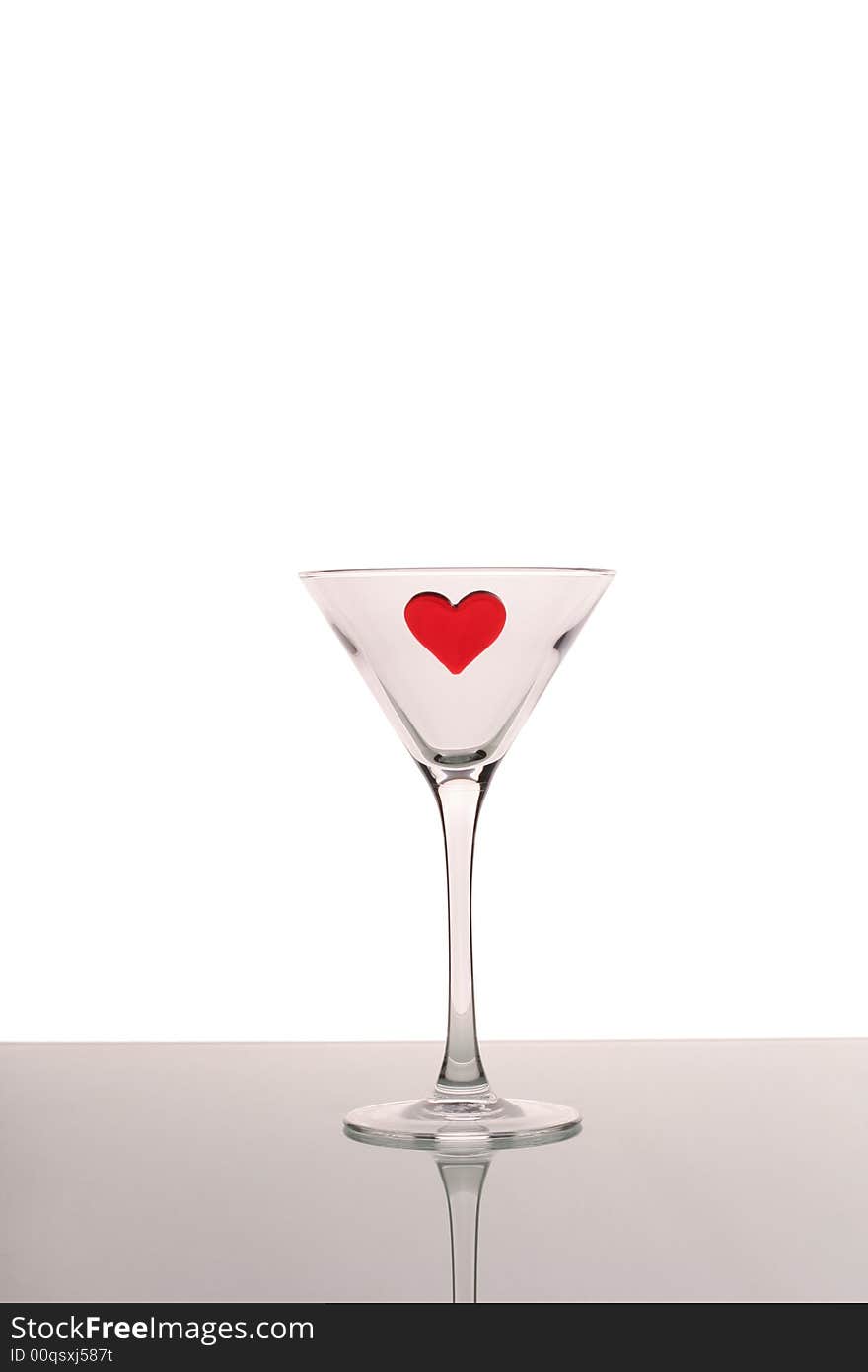 Glass for martini with heart