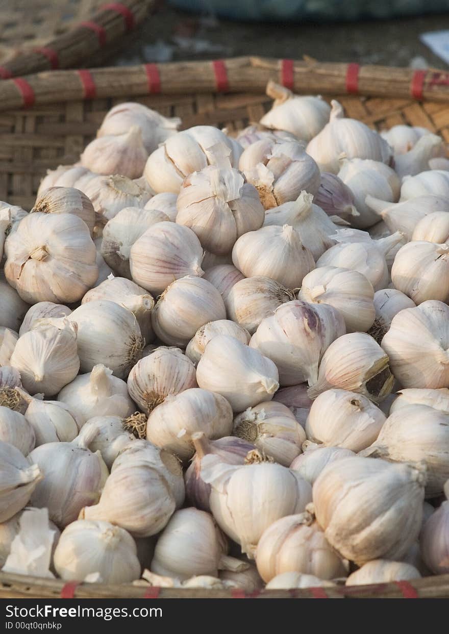 Garlic in a basket