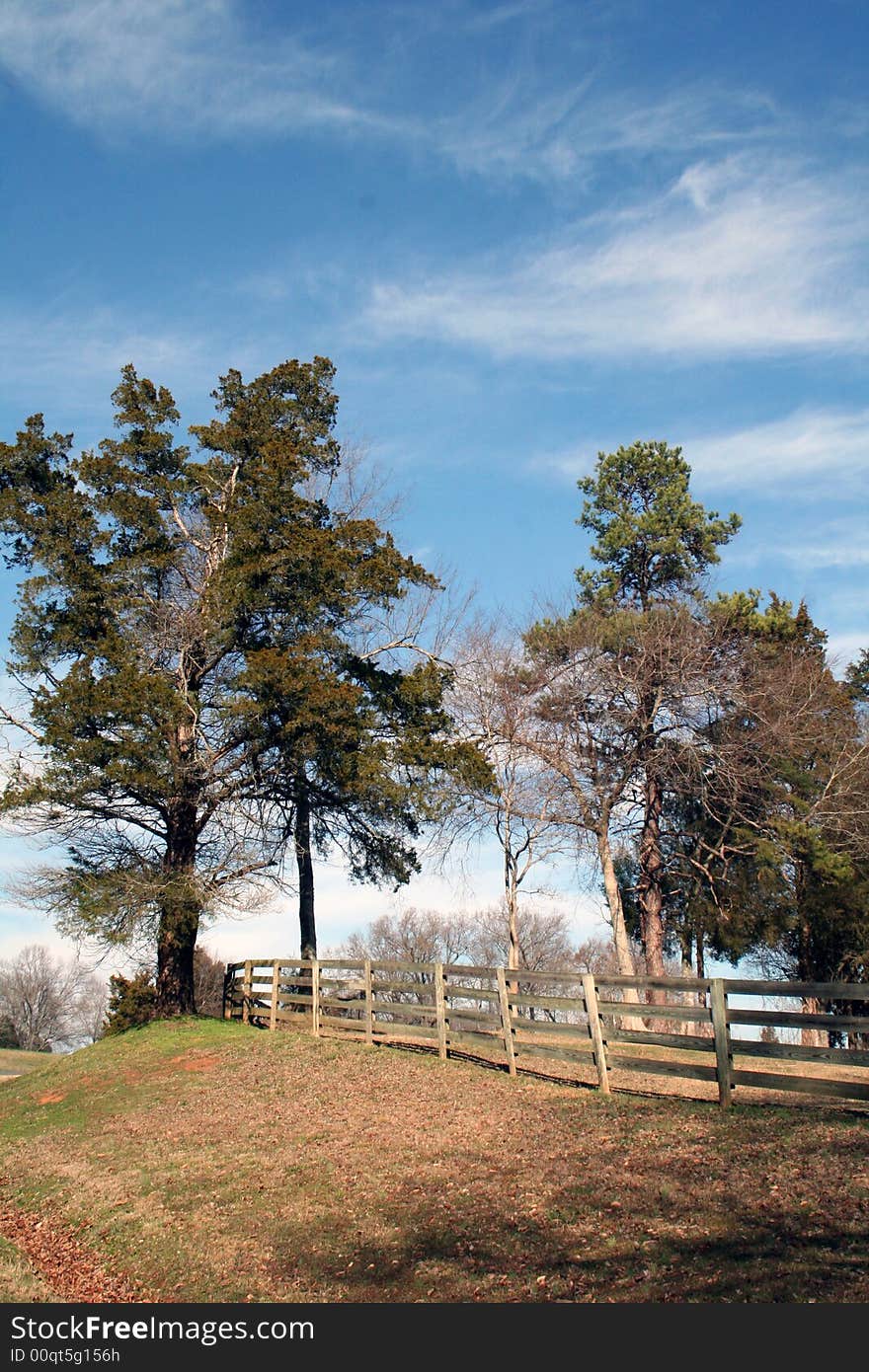 Fence on a hill