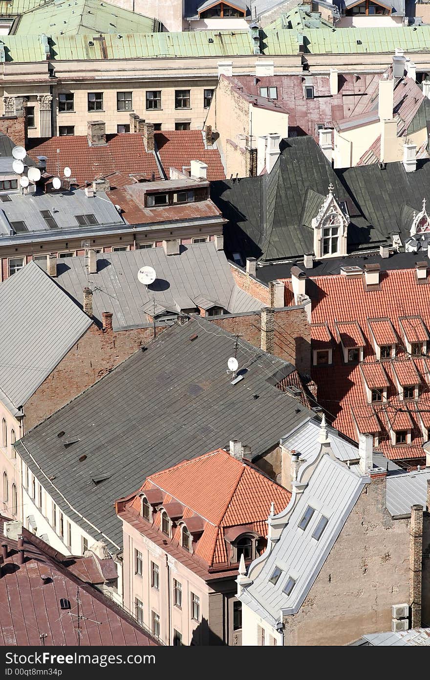 Riga capital of Latvia. Baltic States. View at high to old downtown. Riga capital of Latvia. Baltic States. View at high to old downtown.