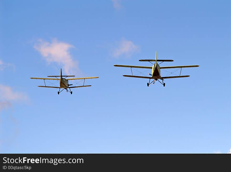 Two biplanes