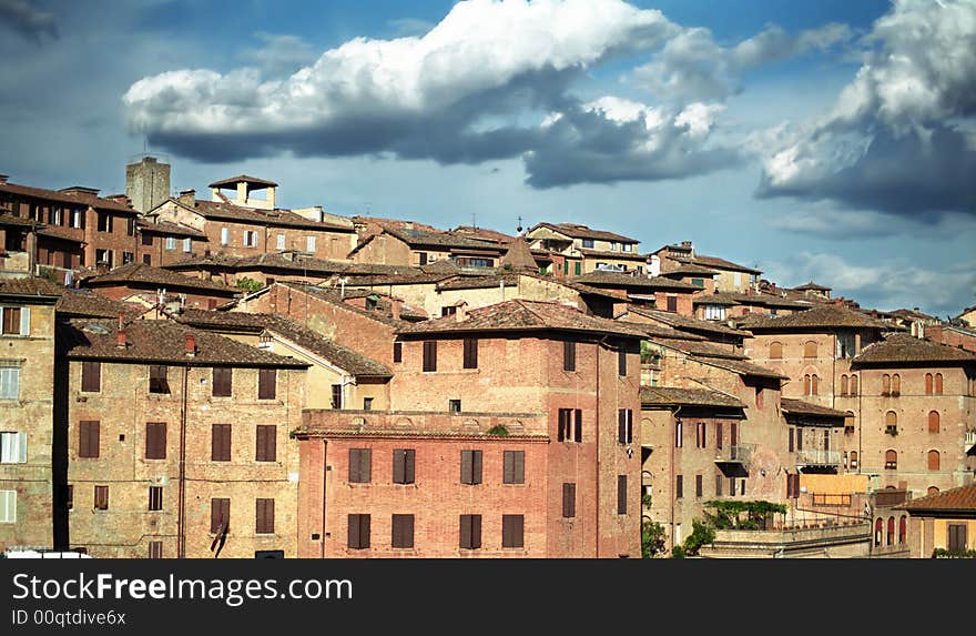 Old historical houses in Siena, Italy. Old historical houses in Siena, Italy