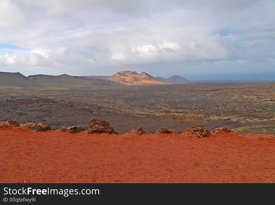 Volcanic landscape in Timanfaya National Park, 
Lanzarote, Canary islands