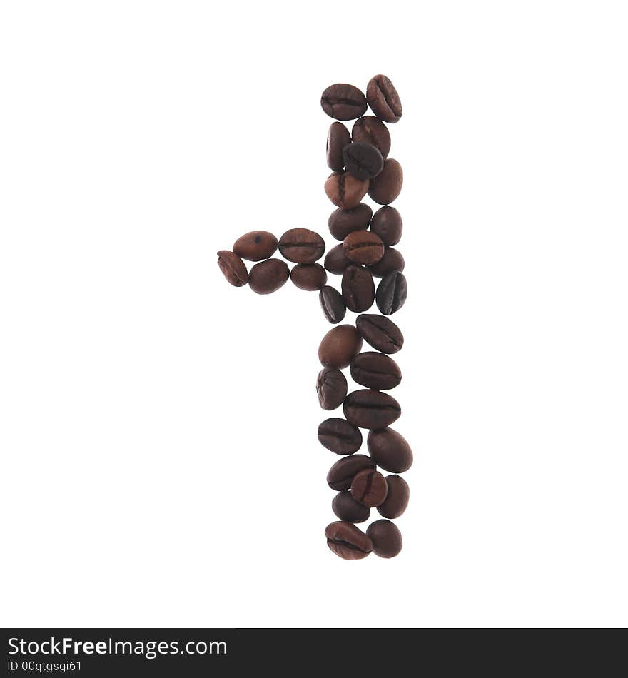 Coffee number one, white background, isolated