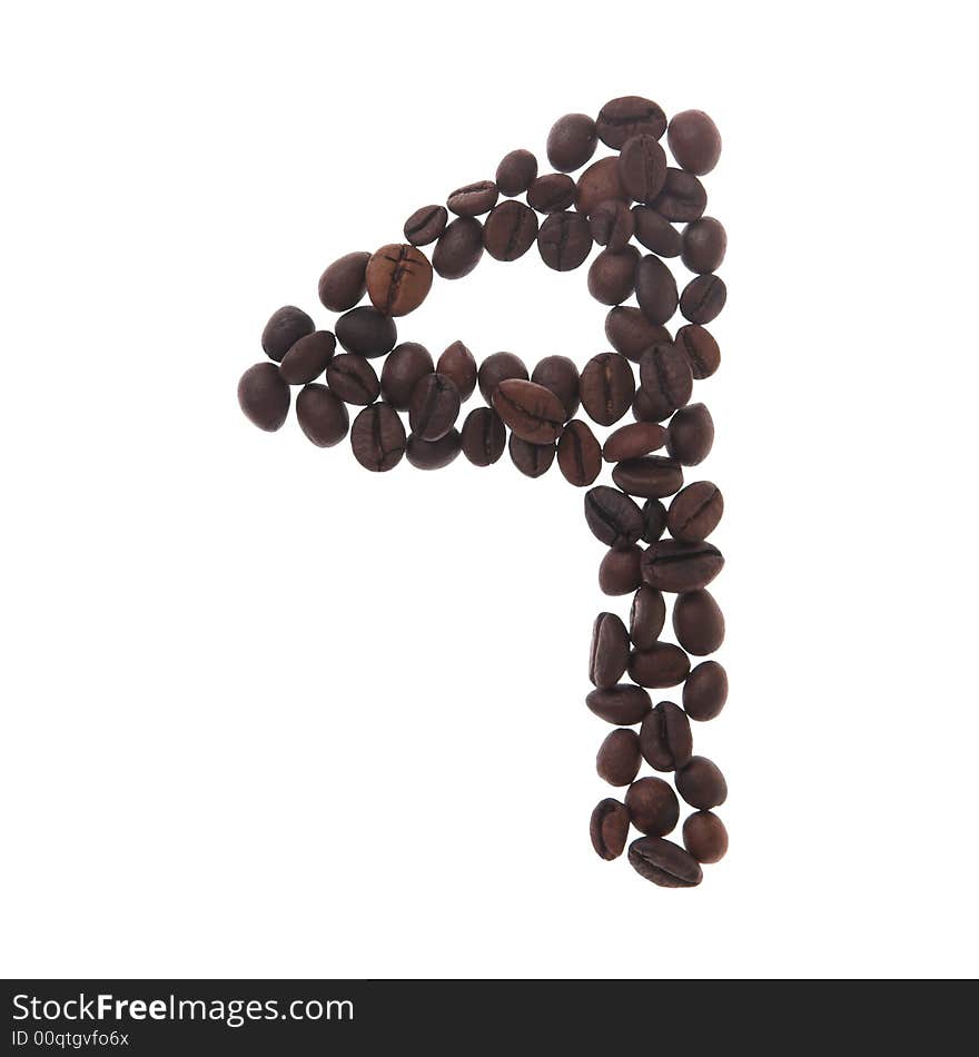 Coffee number four, white background, isolated