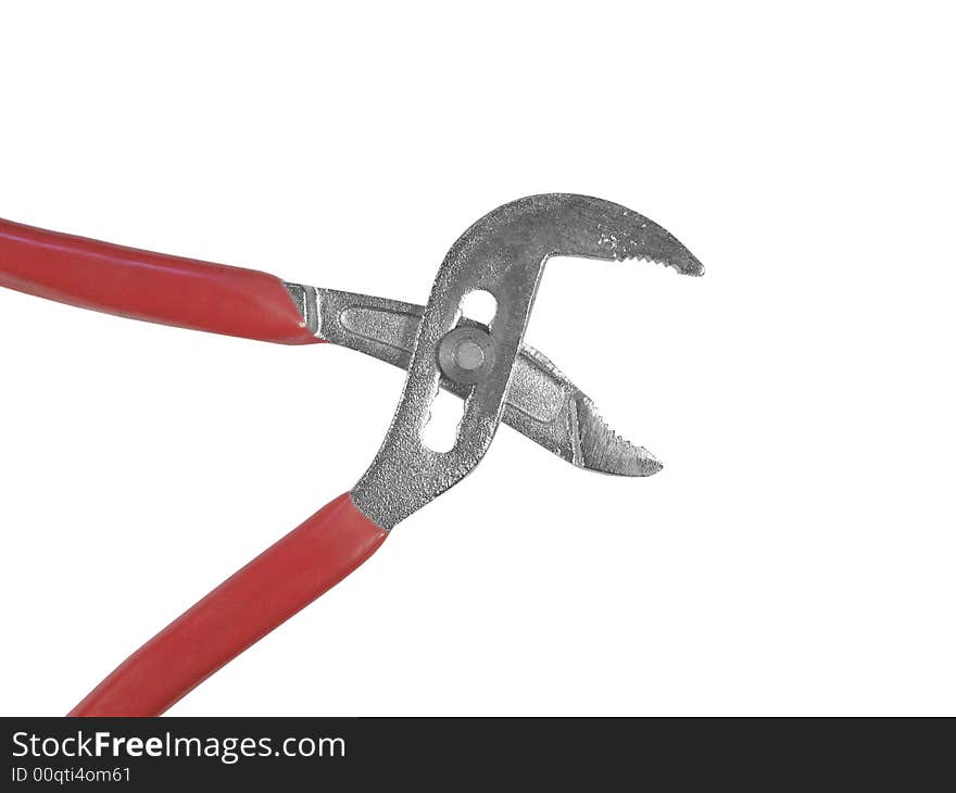 Adjustable spanner on a white background