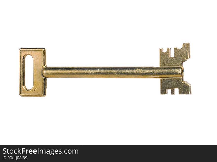 Bronze Key Isolated on white background