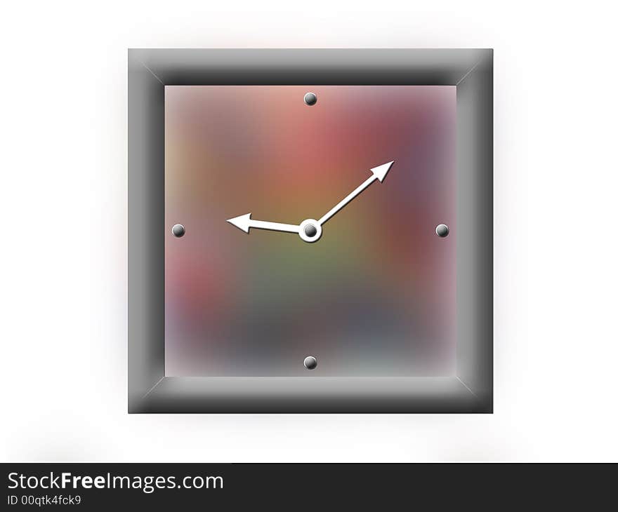 Color square hours on a white background. Color square hours on a white background