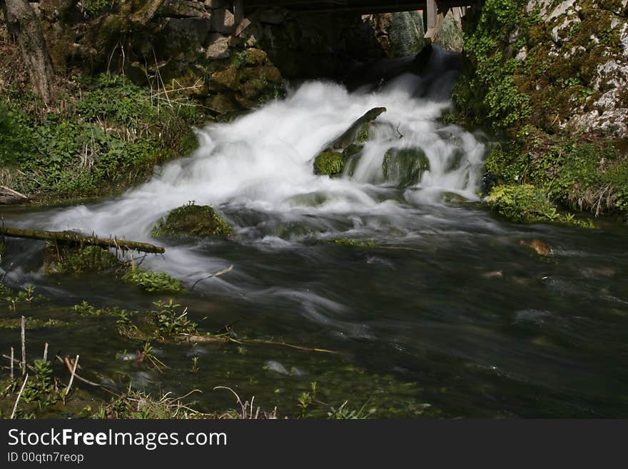 Nature landscape, streaming spring creek