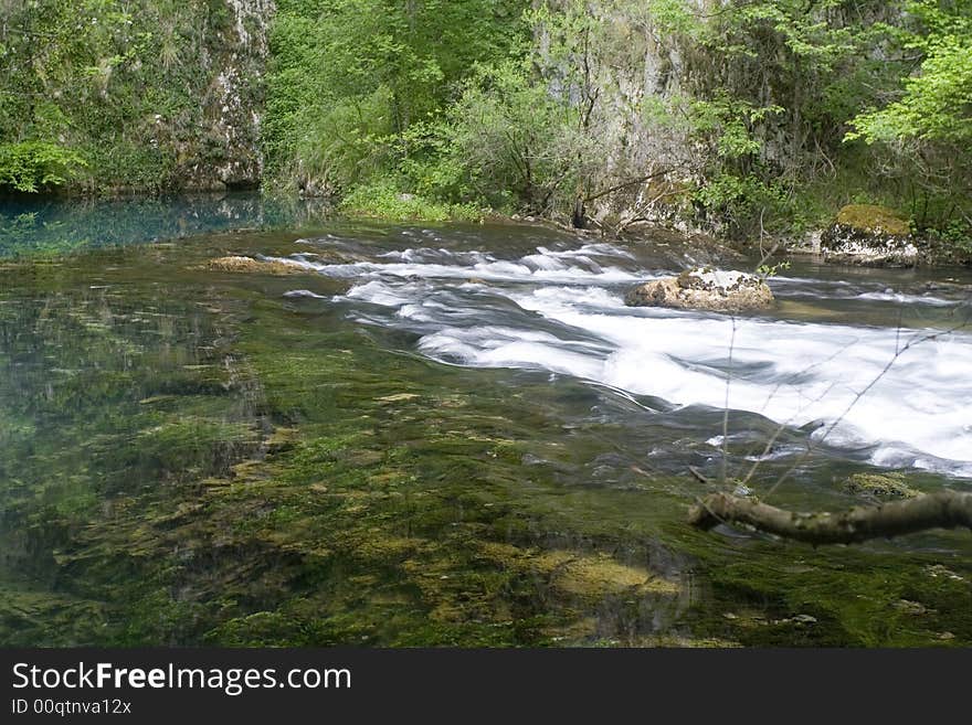 Nature landscape, streaming spring creek