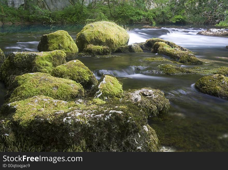 Nature landscape, streaming spring creek