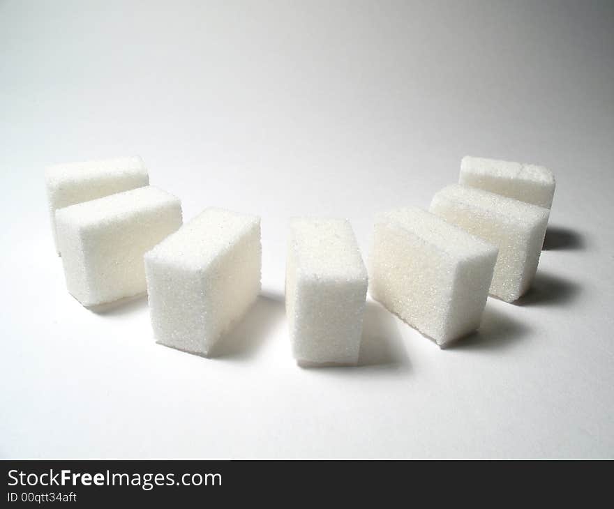 Still life with arrangement lumps of sugar