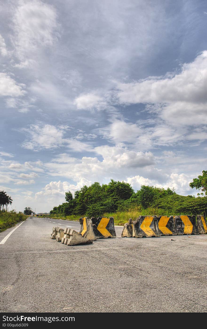 A way through a blocked road. A way through a blocked road