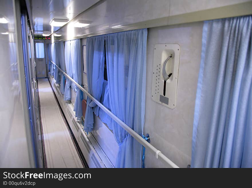 The train interior - empty passageway