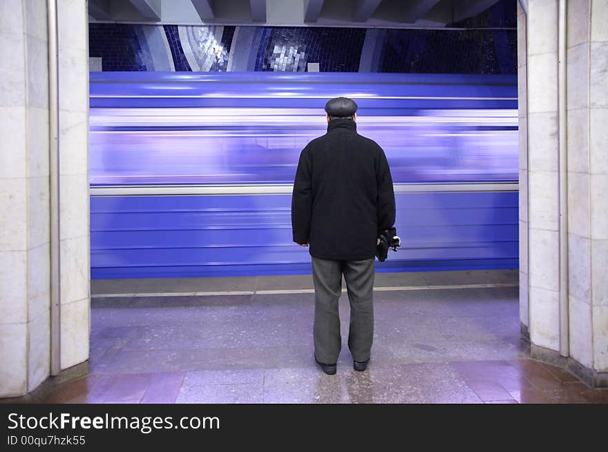 Metro`s passenger on station