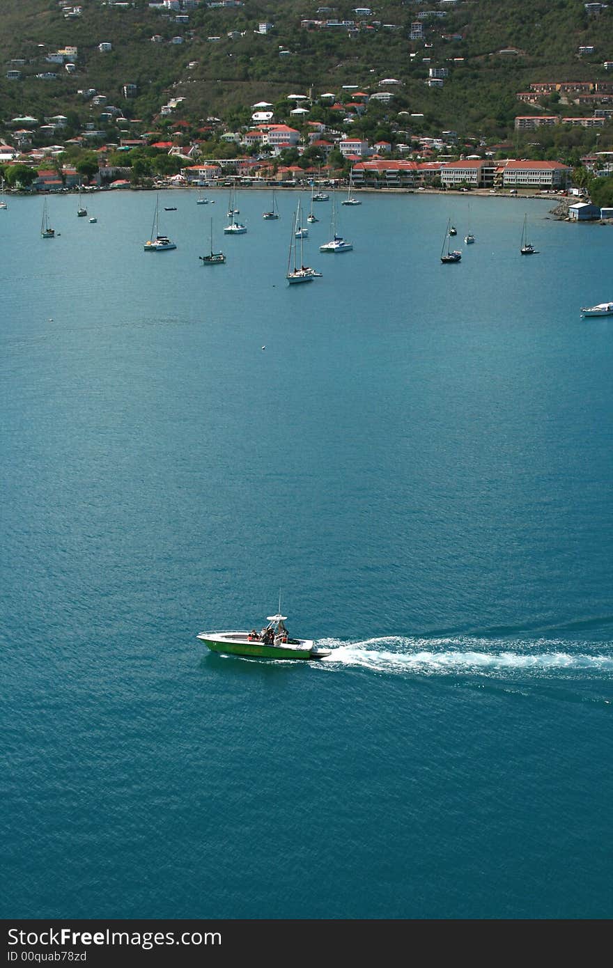 A parasailing boat in the Charlotte Amelie harbor , St Thomas. A parasailing boat in the Charlotte Amelie harbor , St Thomas.