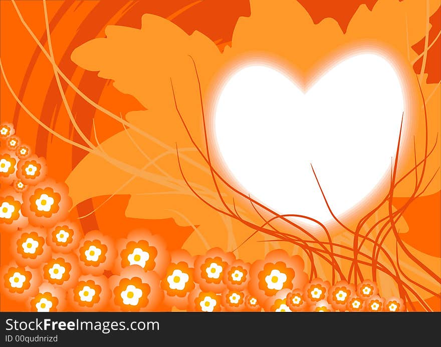 Abstract valentines background in orange colors vector illustration. Abstract valentines background in orange colors vector illustration