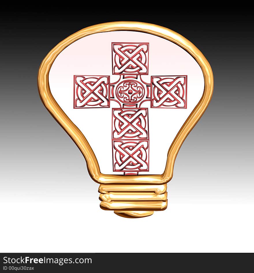 Christian cross giving light to the world