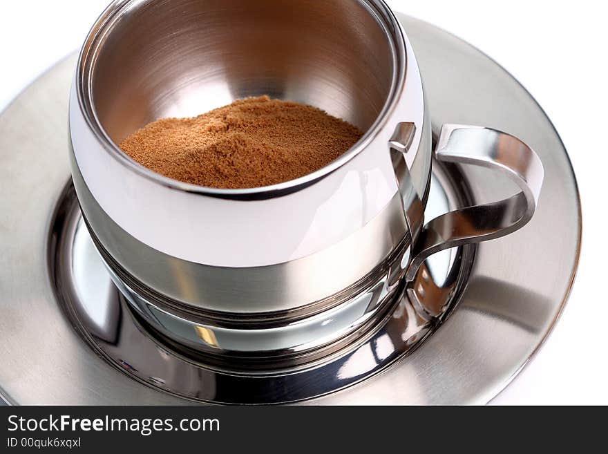 Cup with coffee, isolated on white