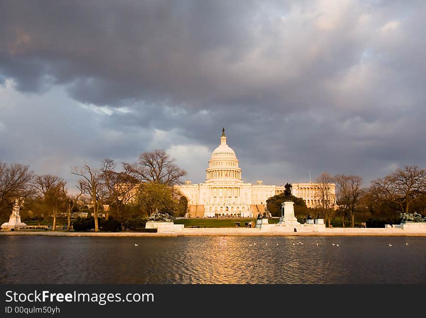 The Capitol at sunset. Washington DC