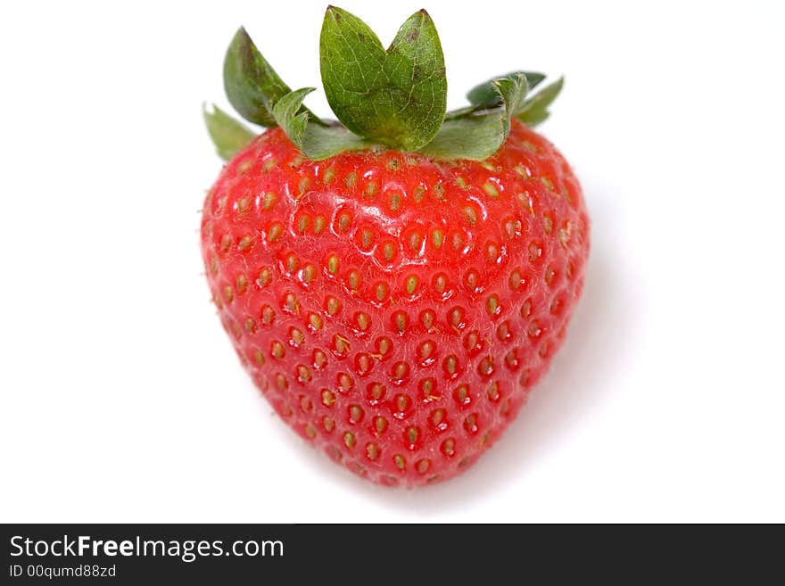 Strawberry macro. Isolated on white background