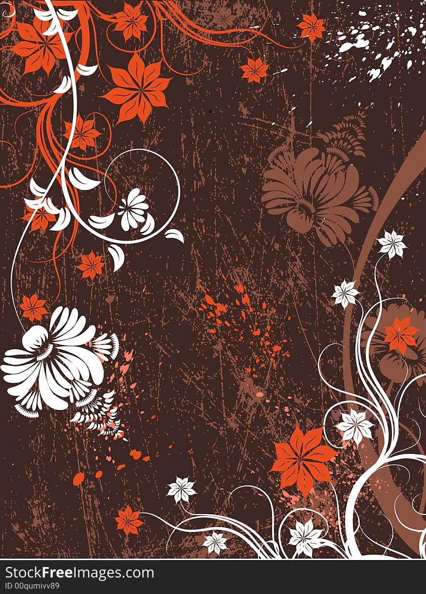 Abstract floral background. A vector format is added. Suits well for a postcard or background