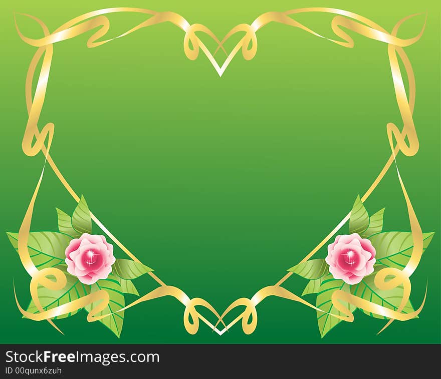 Floral Holiday Heart Background