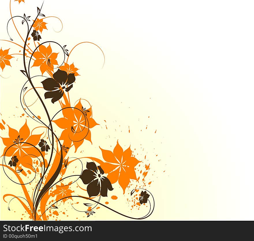 Abstract floral background. A vector format is added. Suits well for a postcard or background