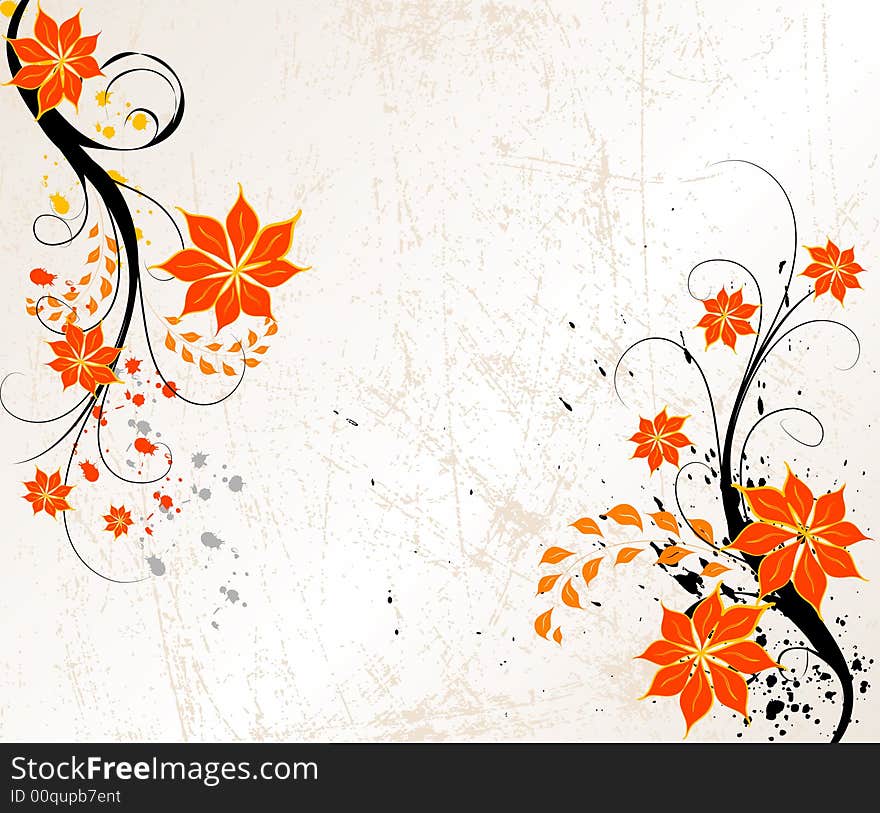 Abstract floral background. A vector format is added. Suits well for a postcard or background