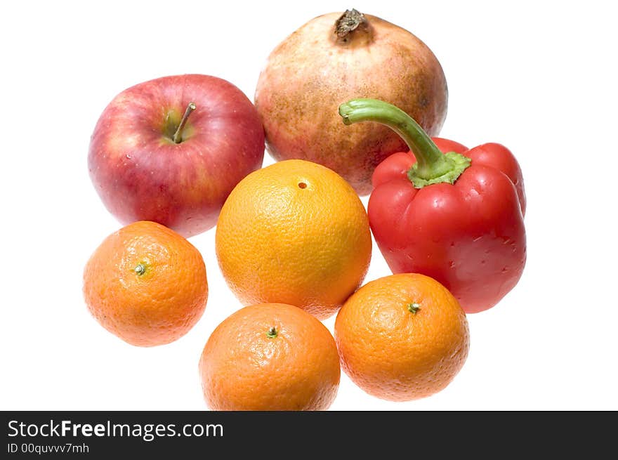 Object on white food Fruit background